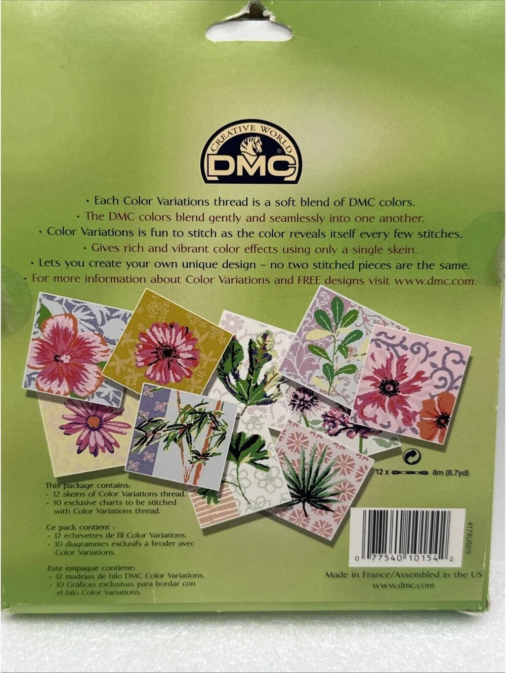 Lot Of 3 DMC Color Variation Kits Mouline Variant Strands With Designs 26 Skeins